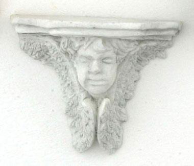 Dollhouse Miniature Angel Face Bracket 2Pcs Gray